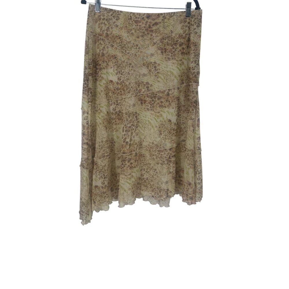 🌿 NWOT See You Monday Boho Tiered Midi Skirt XL Taupe Olive 🌿 - Picture 2 of 5